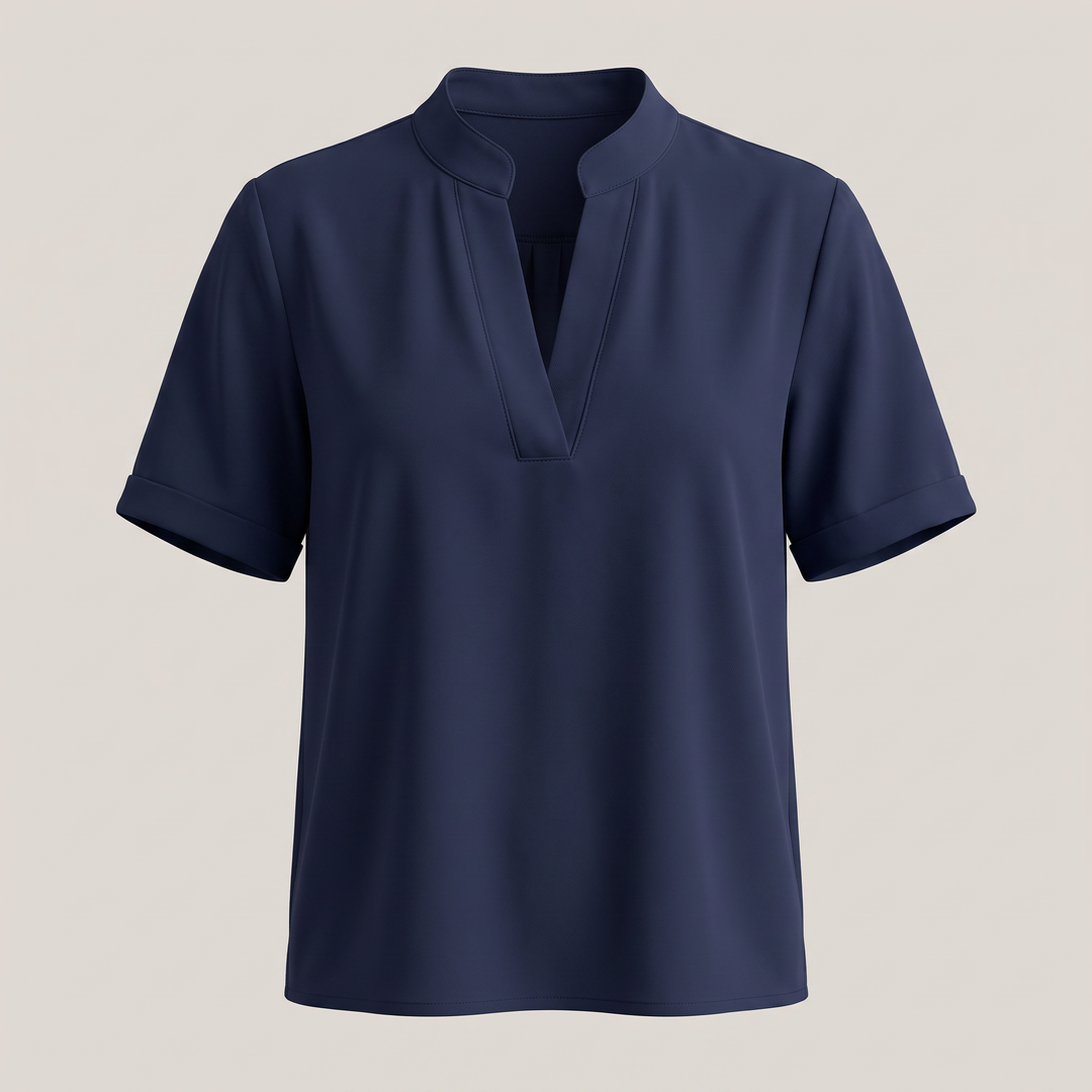 BEATRICE V-RINGAD BLUS