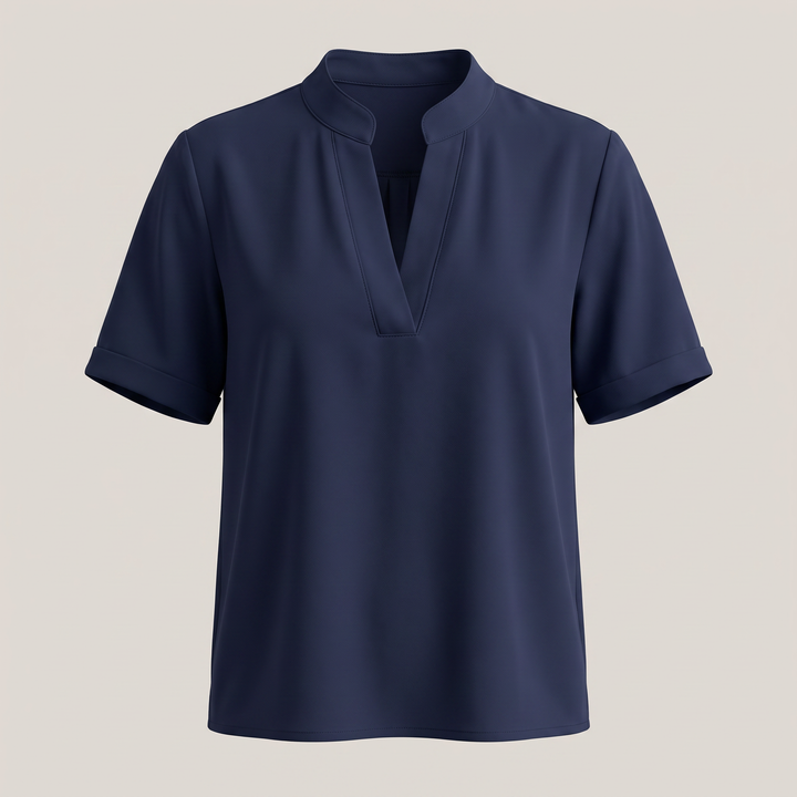 BEATRICE V-RINGAD BLUS