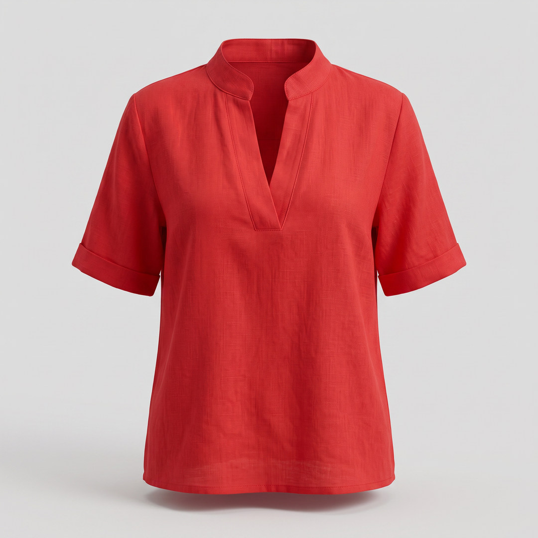 BEATRICE V-RINGAD BLUS