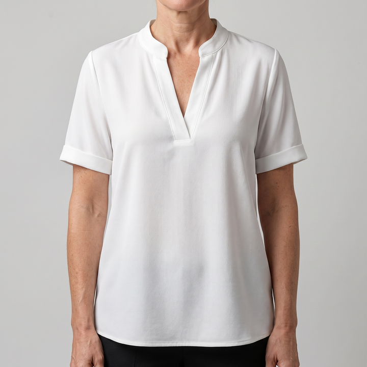 BEATRICE V-RINGAD BLUS