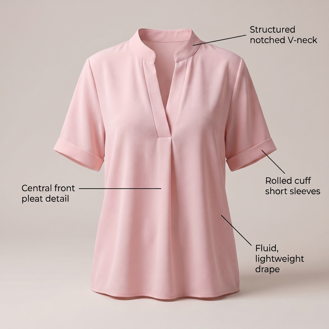 BEATRICE V-RINGAD BLUS