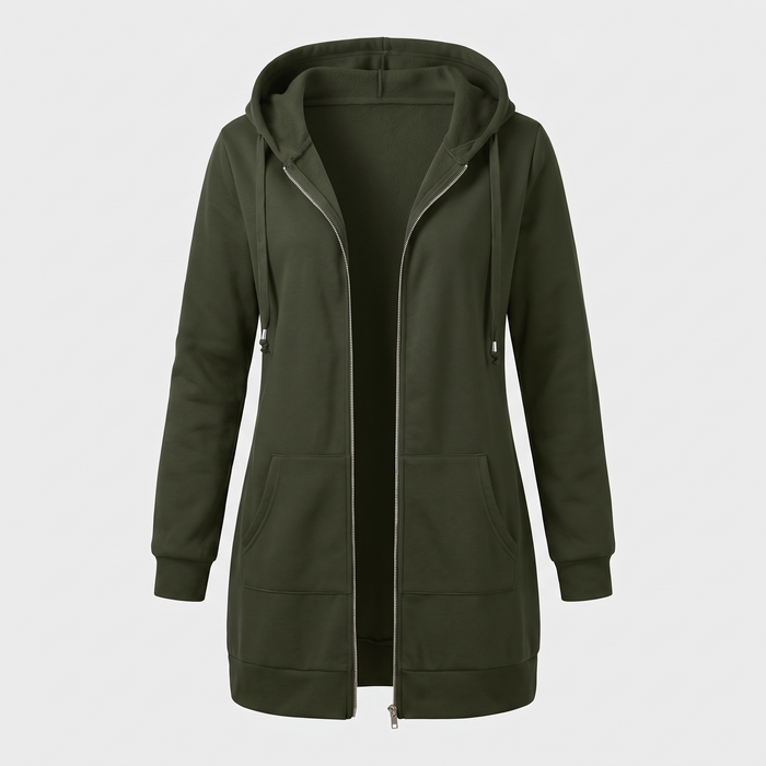 ROSAMUND MYSIGA HOODIE-KAPA MED DRAGKEDJA