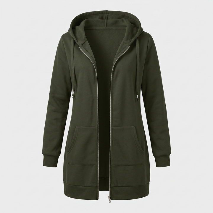 ROSAMUND MYSIGA HOODIE-KAPA MED DRAGKEDJA