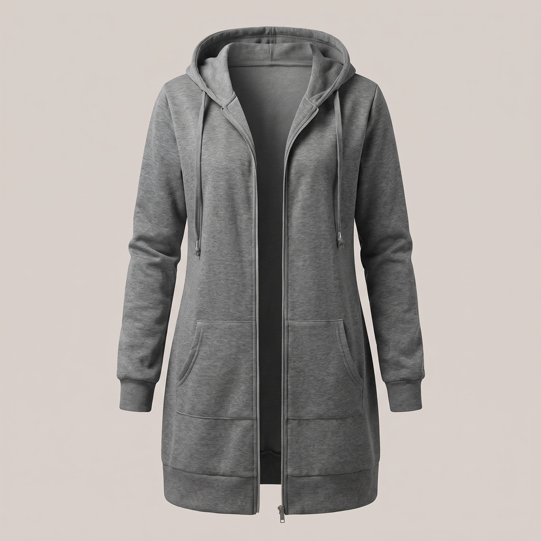 ROSAMUND MYSIGA HOODIE-KAPA MED DRAGKEDJA