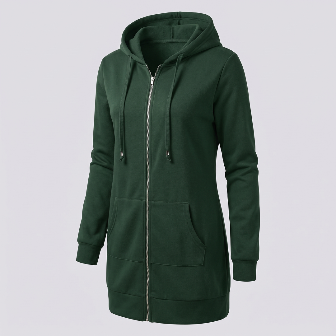 ROSAMUND MYSIGA HOODIE-KAPA MED DRAGKEDJA