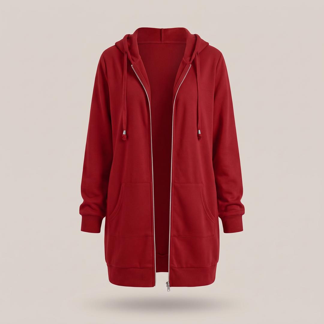 ROSAMUND MYSIGA HOODIE-KAPA MED DRAGKEDJA