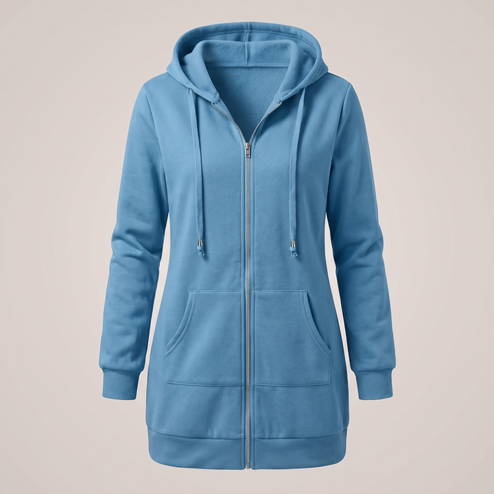 ROSAMUND MYSIGA HOODIE-KAPA MED DRAGKEDJA