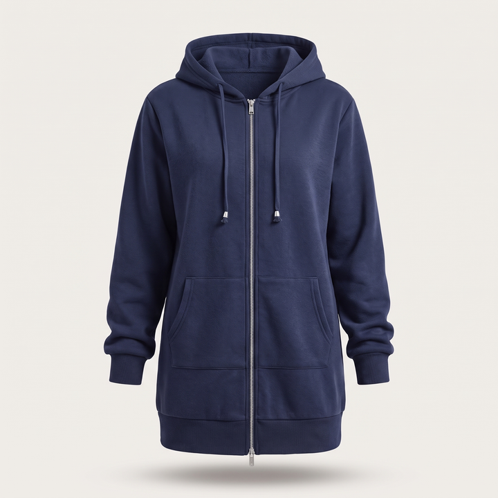 ROSAMUND MYSIGA HOODIE-KAPA MED DRAGKEDJA