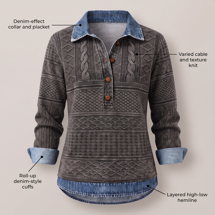 NIVELLE MODERN HALVKNAPP Jumper