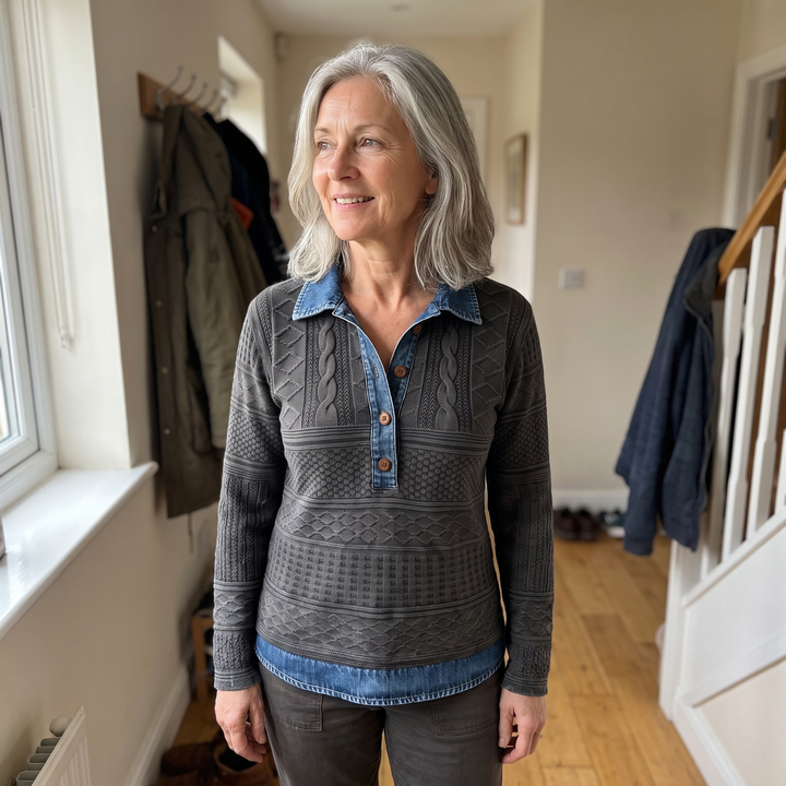 NIVELLE MODERN HALVKNAPP Jumper