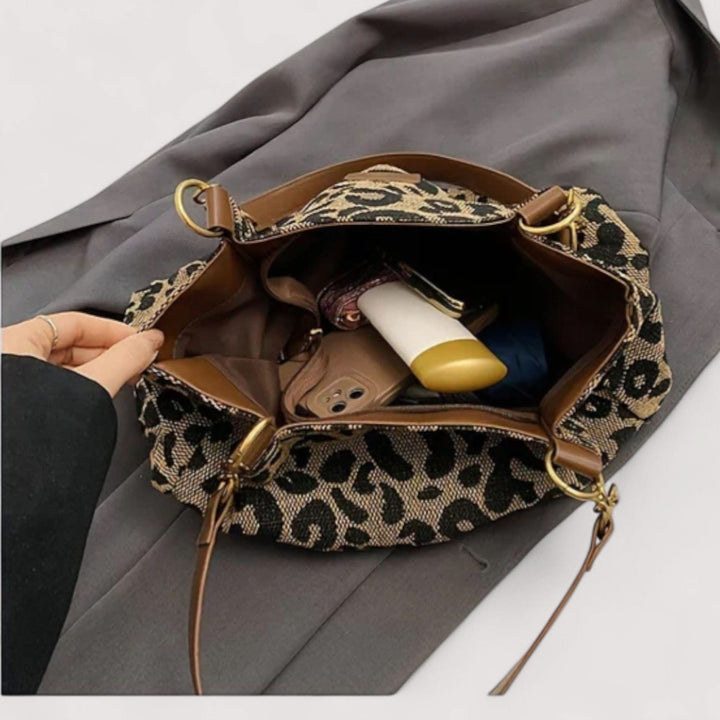AGNES™ LEOPARDCANVASVÄSKA