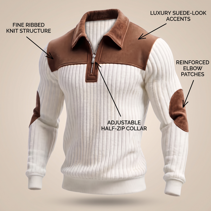 HERITAGE STICKAD TRÖJA MED HALV DRAGKEDJA