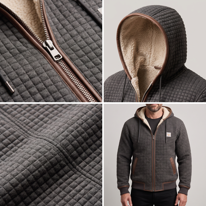 VÄRMIG FLEECEJACKA I VÅFFEL