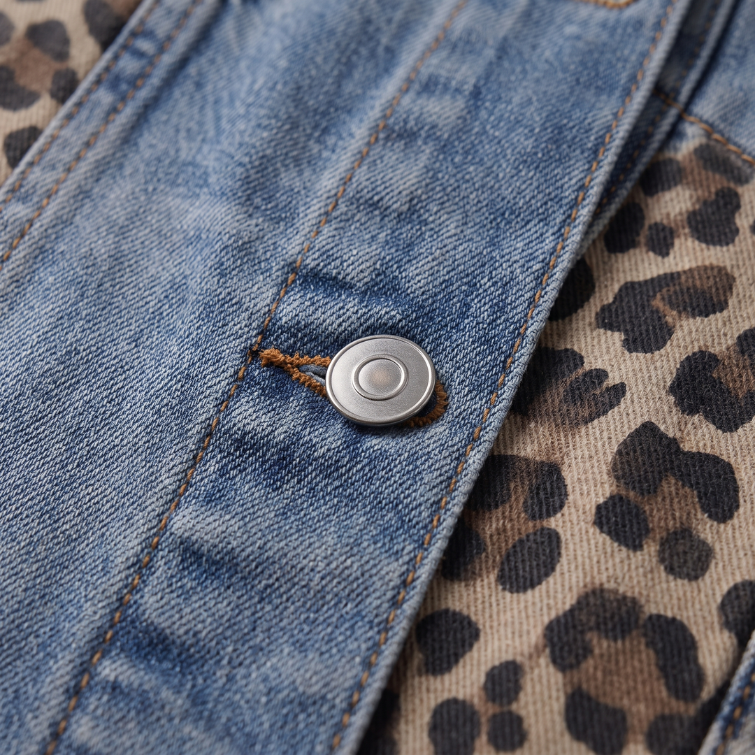 LEOPARDPANELJEANSJACKA
