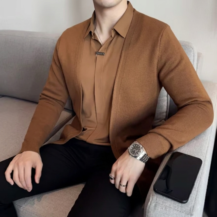 MERRITON STICKAD TRÖJA MED LAGERKRAGE