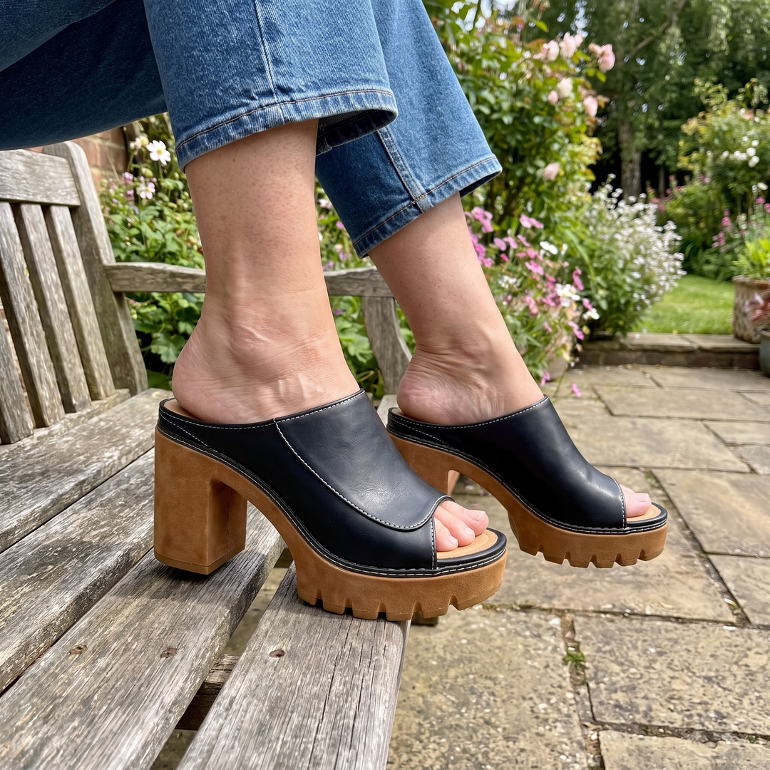 BELGRAVIA LÄDERMULOR MED BLOCKHEEL