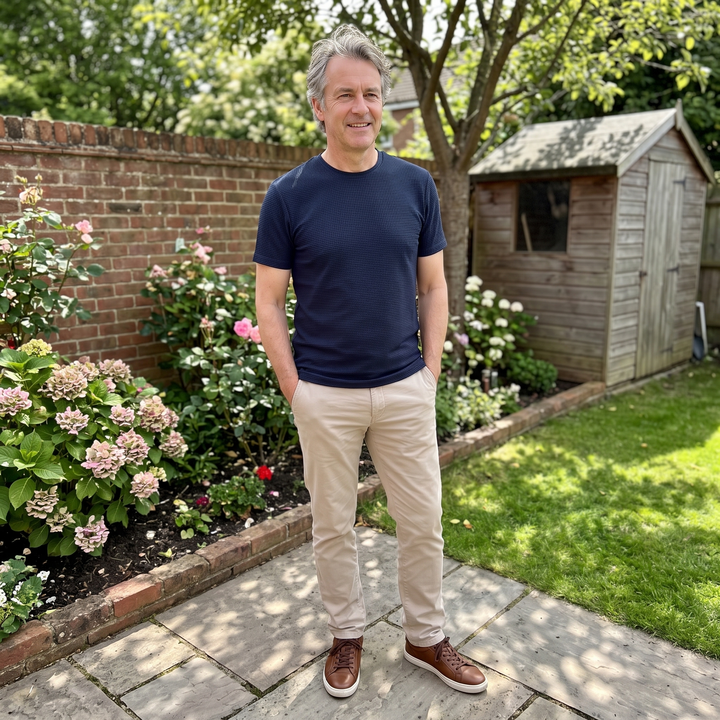 BRADFIELD MJUK BOMULLSTRYCKA MED RUNDRINGAD HALS