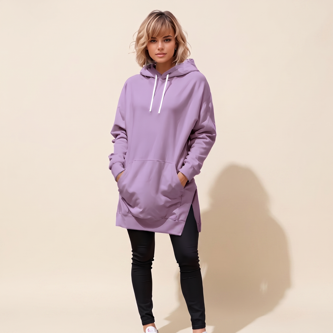 AVELMERE MJUK FLEECE HOODIEKLÄNNING