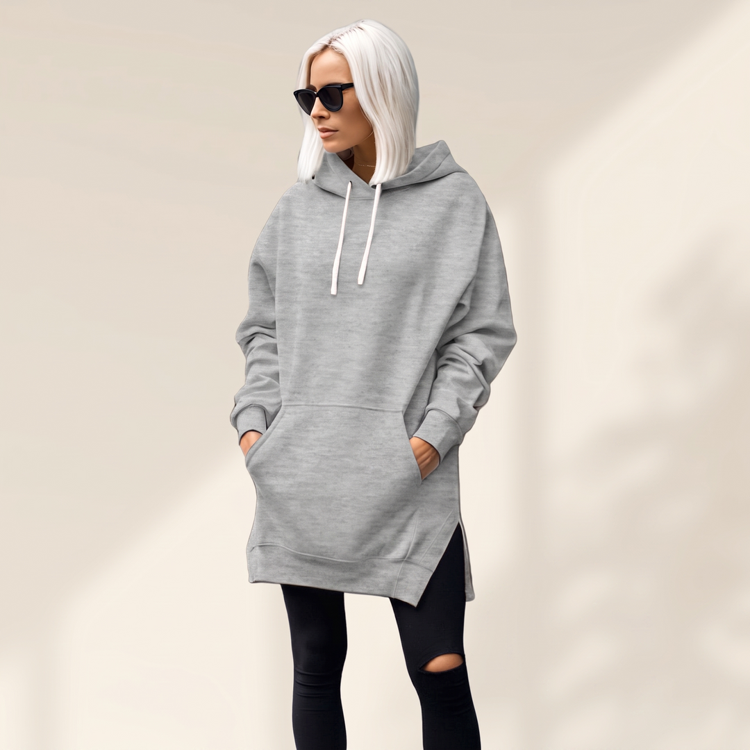 AVELMERE MJUK FLEECE HOODIEKLÄNNING