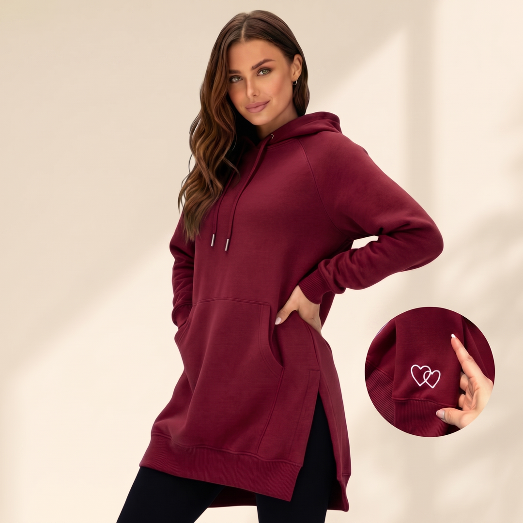 AVELMERE MJUK FLEECE HOODIEKLÄNNING