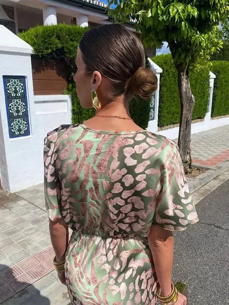 FLORENCE KOPPARMÖRK MIDIKLÄNNING