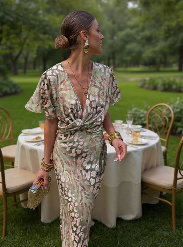FLORENCE KOPPARMÖRK MIDIKLÄNNING