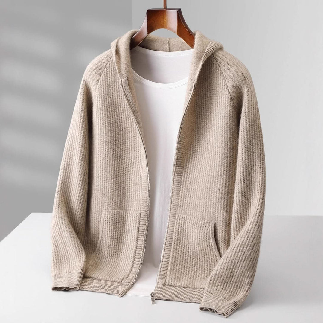 SORRENTO CASHMERE HOODIE MED DRAGKEDJA