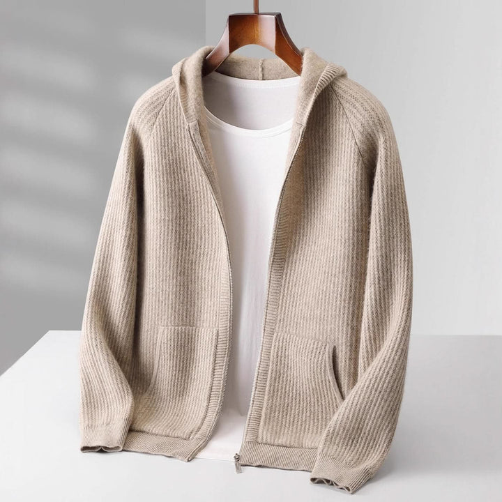 SORRENTO CASHMERE HOODIE MED DRAGKEDJA