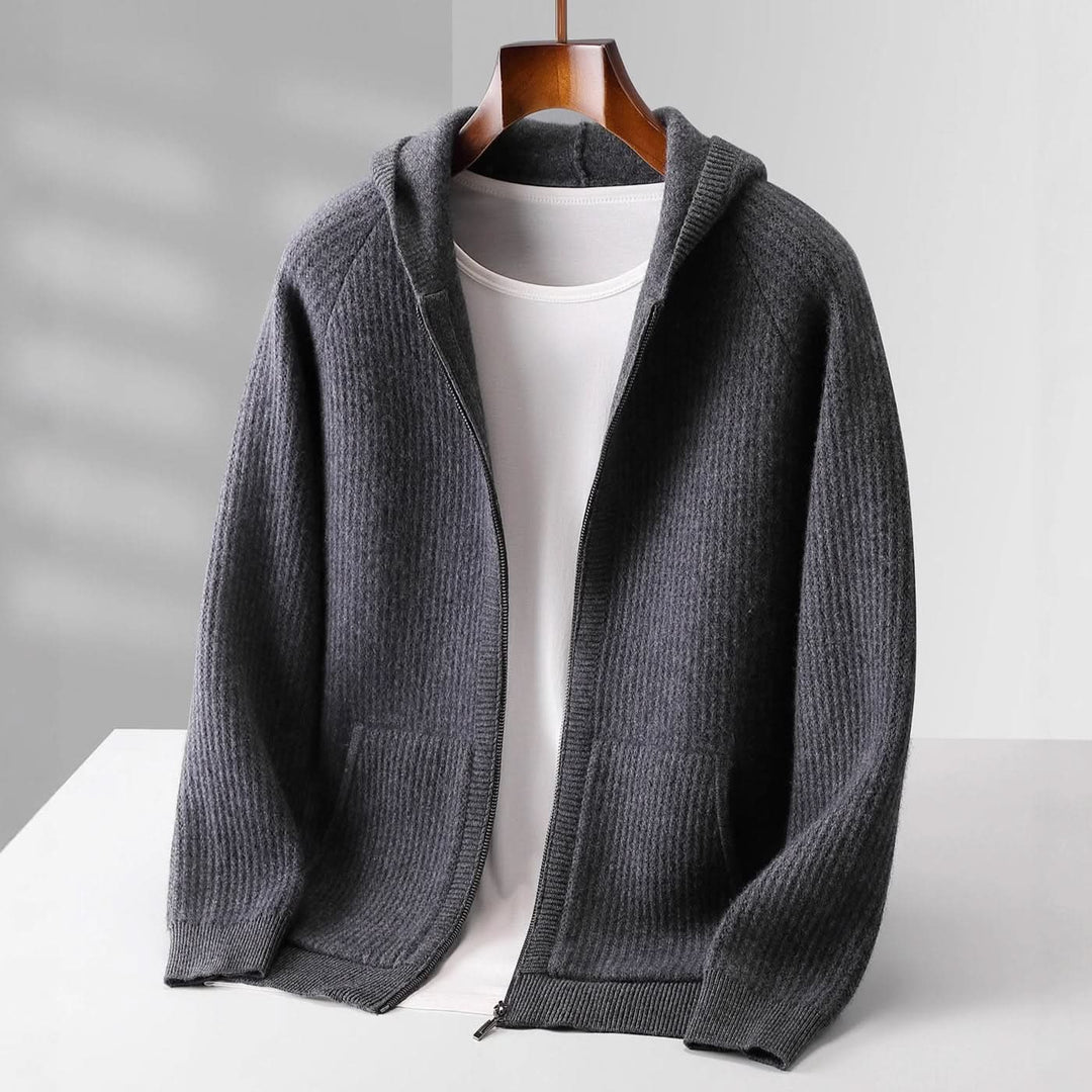 SORRENTO CASHMERE HOODIE MED DRAGKEDJA