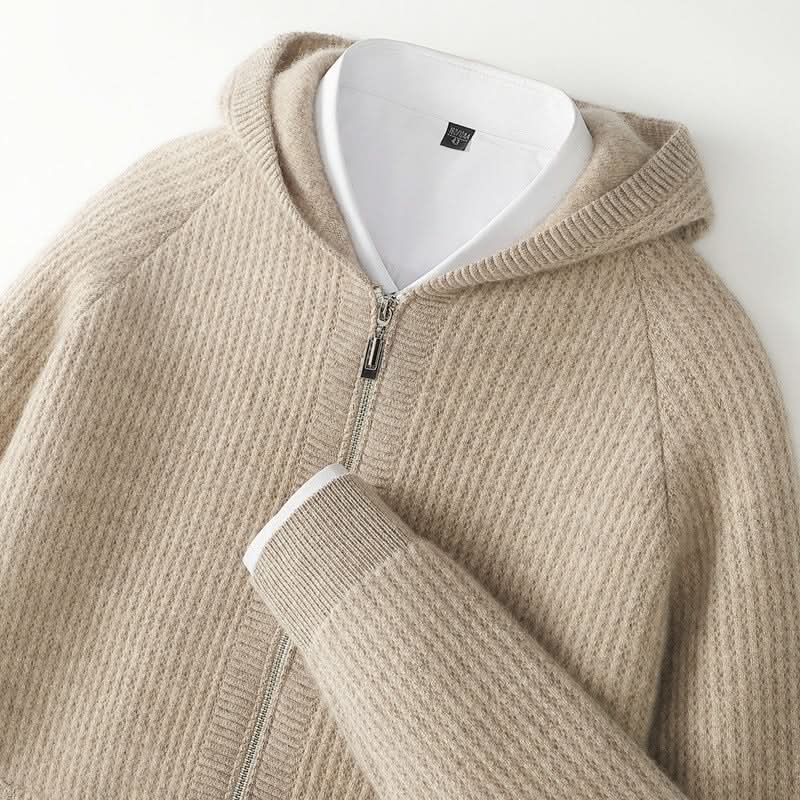 SORRENTO CASHMERE HOODIE MED DRAGKEDJA
