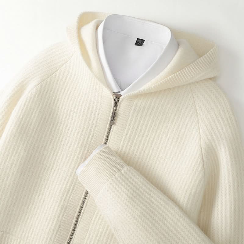 SORRENTO CASHMERE HOODIE MED DRAGKEDJA