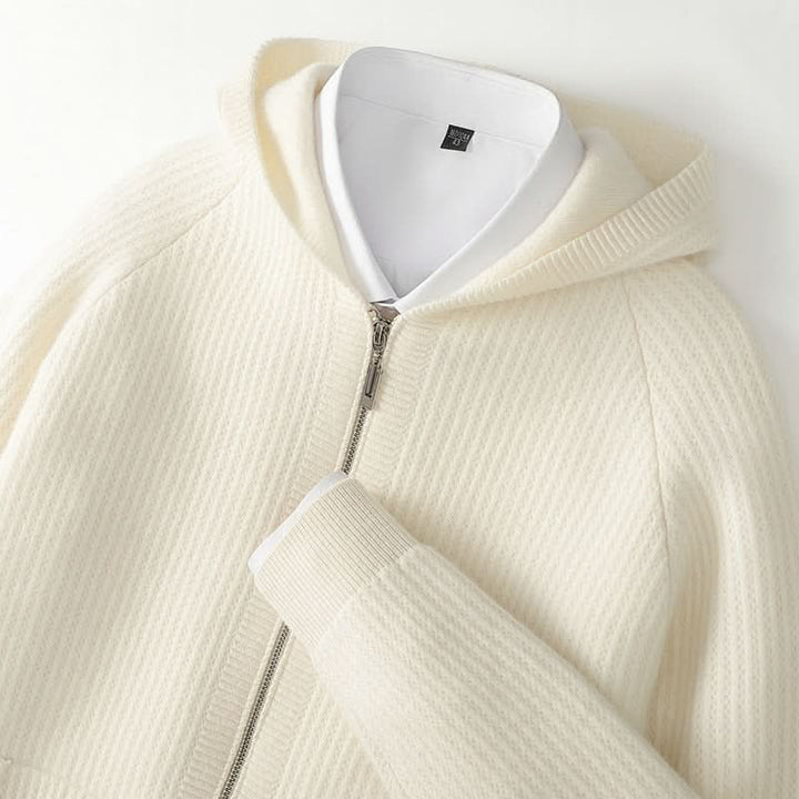 SORRENTO CASHMERE HOODIE MED DRAGKEDJA