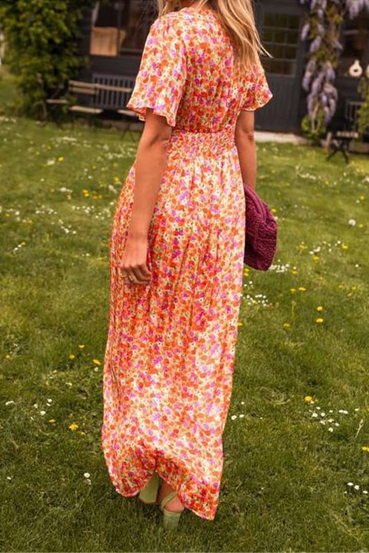 WINNIE BLOMSTERKLÄNNING MED MAXI