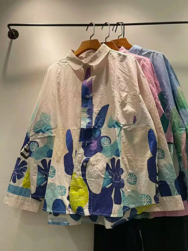 LORENA ROLIGT MÖNSTERAD OVERSIZED SKJORTA