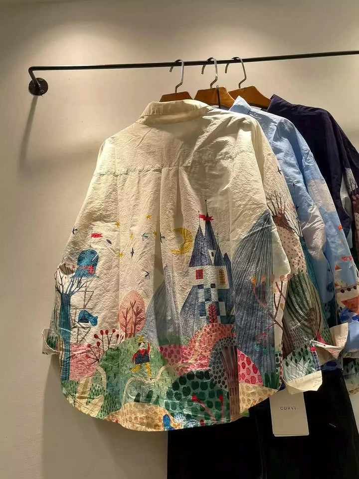 LORENA ROLIGT MÖNSTERAD OVERSIZED SKJORTA
