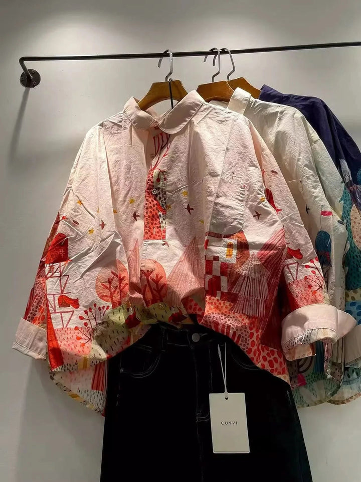 LORENA ROLIGT MÖNSTERAD OVERSIZED SKJORTA
