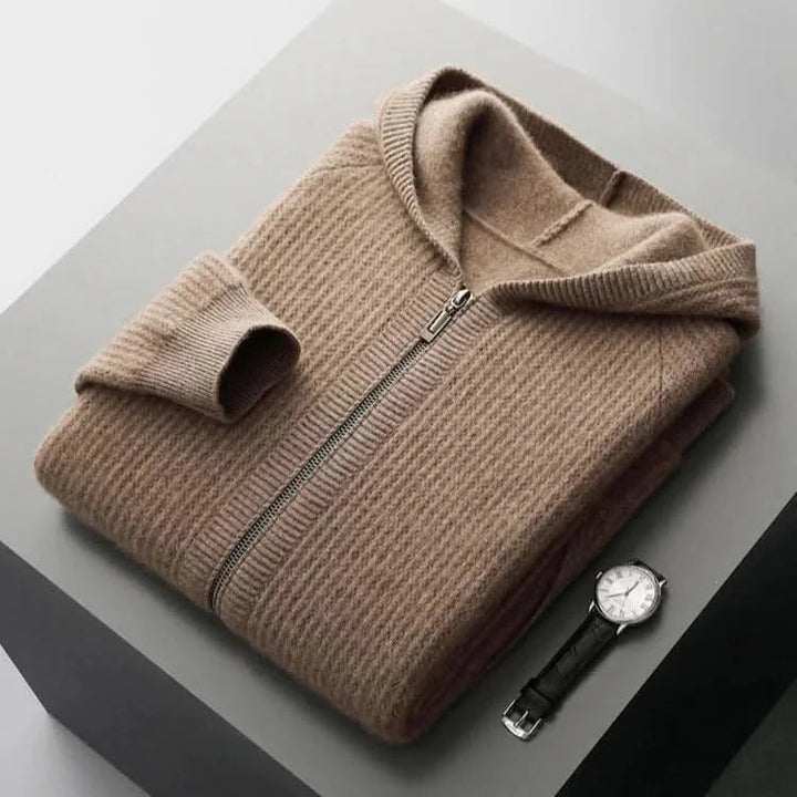 SORRENTO CASHMERE HOODIE MED DRAGKEDJA