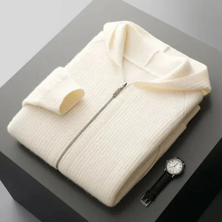 SORRENTO CASHMERE HOODIE MED DRAGKEDJA
