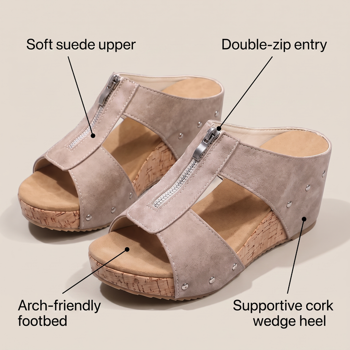 ARIA ortopediska sandaler med dragkedja