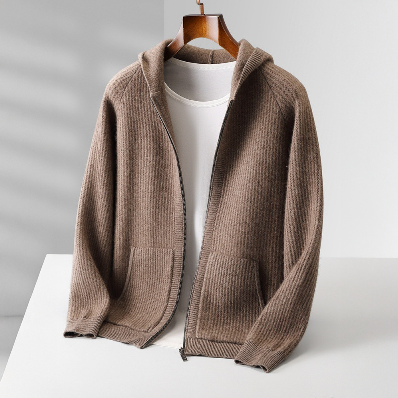 SORRENTO CASHMERE HOODIE MED DRAGKEDJA