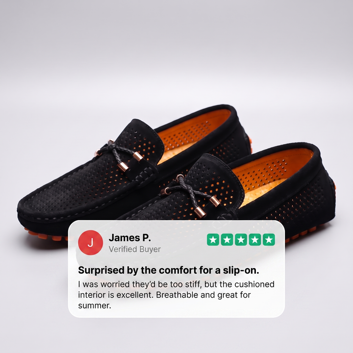 GIANNI PERFORERADE LÄDERLOAFERS
