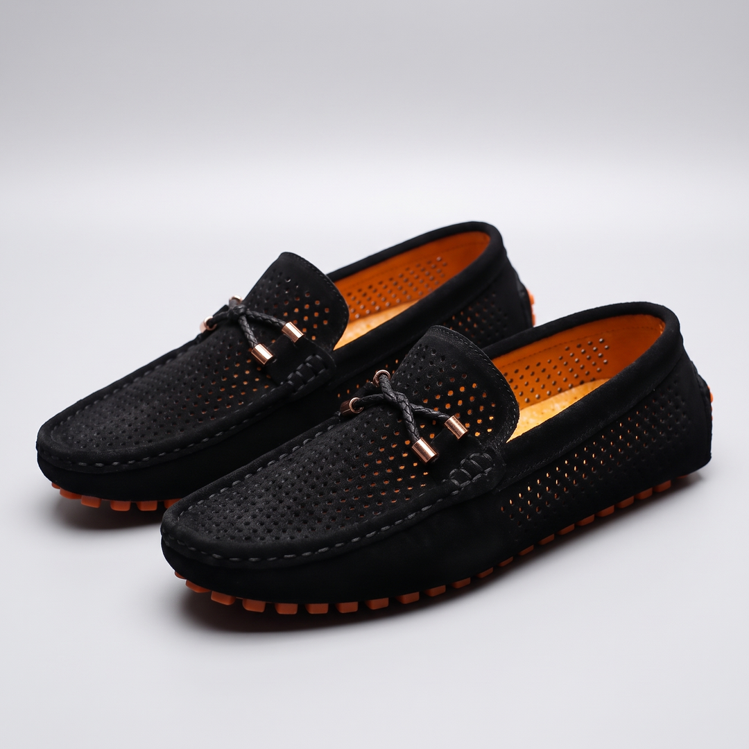 GIANNI PERFORERADE LÄDERLOAFERS