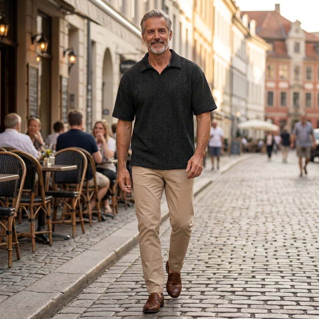 PORTWELL KLASSISK STICKAD PIKÉ
