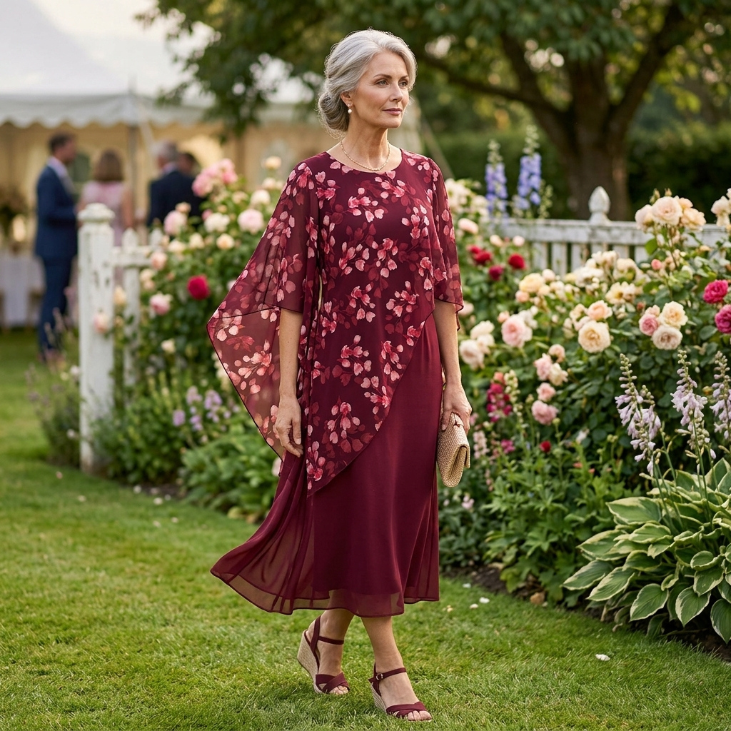 COSETTE KLÄNNING MED BLOMSTERPRESSERAD LAGER