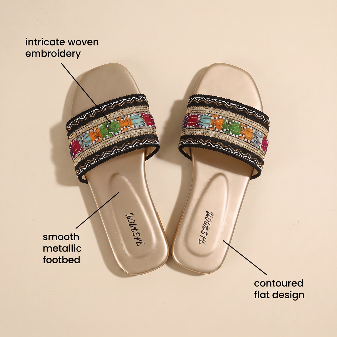 ELOWEN BRODERADE KOMFORT-TOFFLOR