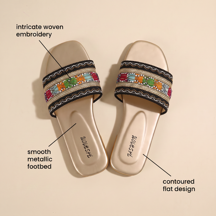 ELOWEN BRODERADE KOMFORT-TOFFLOR