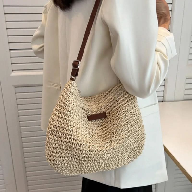 LAVINIA ELEGANT STRÅ-TOTE-VÄSKA
