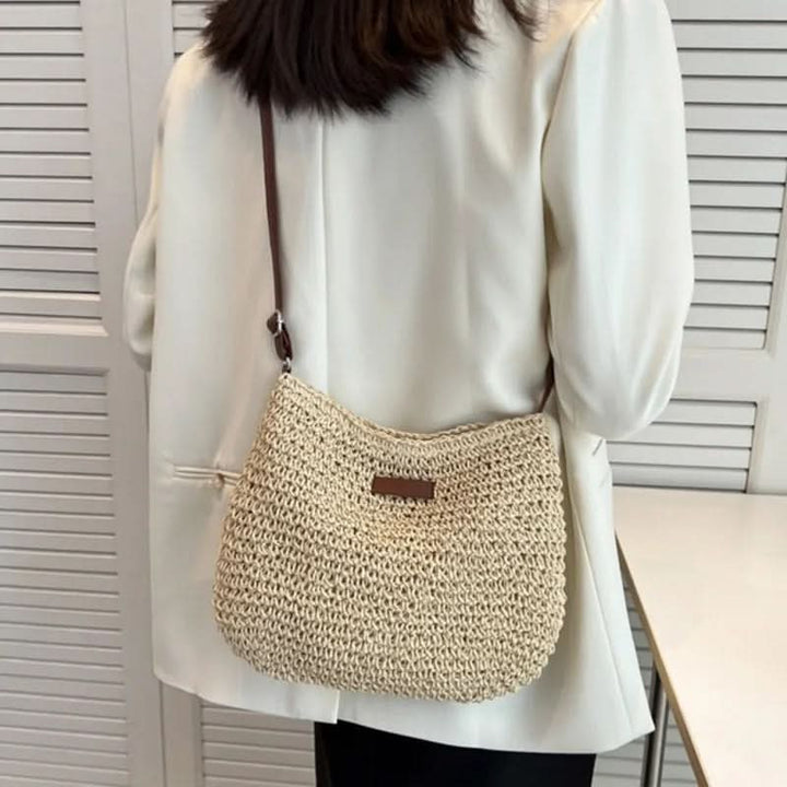 LAVINIA ELEGANT STRÅ-TOTE-VÄSKA