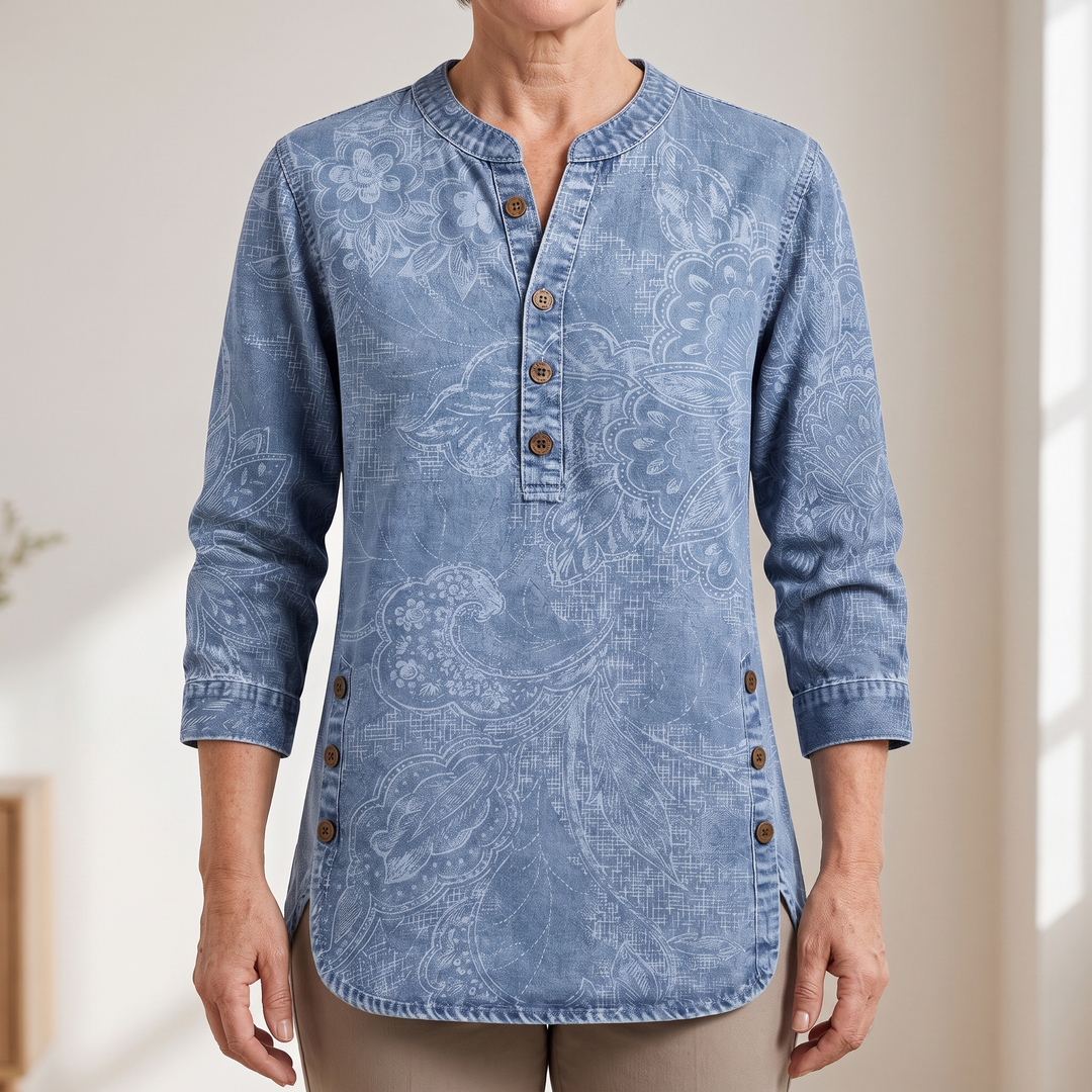 SOPHIE ELEGANT KNAPPBLUS