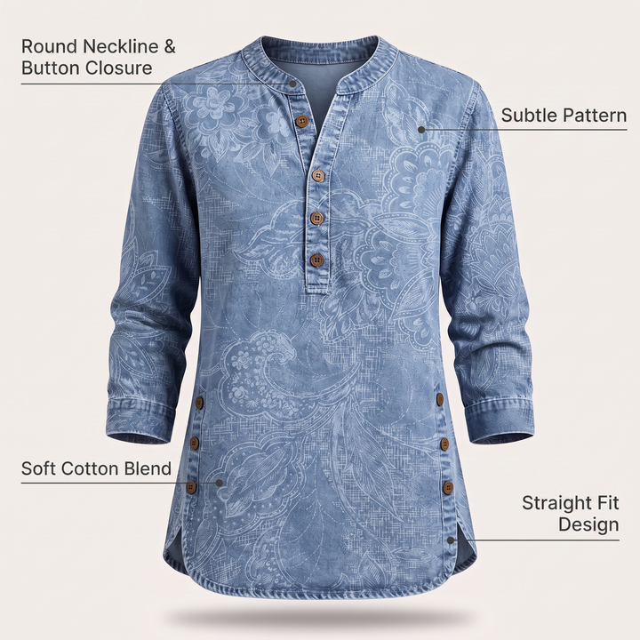 SOPHIE ELEGANT KNAPPBLUS